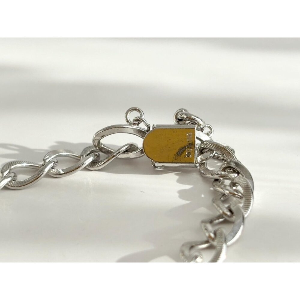 Koscot Designer Sterling Silver 925 Chainlink Multi Charmed Chunky Bracelet - 7" - Picture 3 of 14